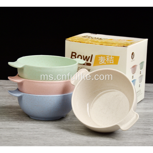 Dua pegang 4 Pairs Bowl Straw Gandum